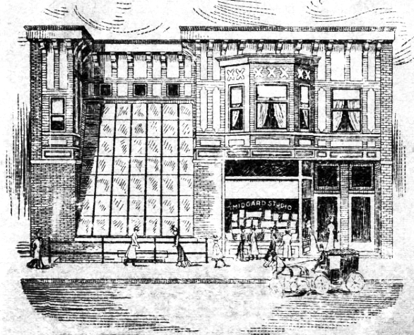 Illustration of the Ben Midgard Studio from the 1908 city directory