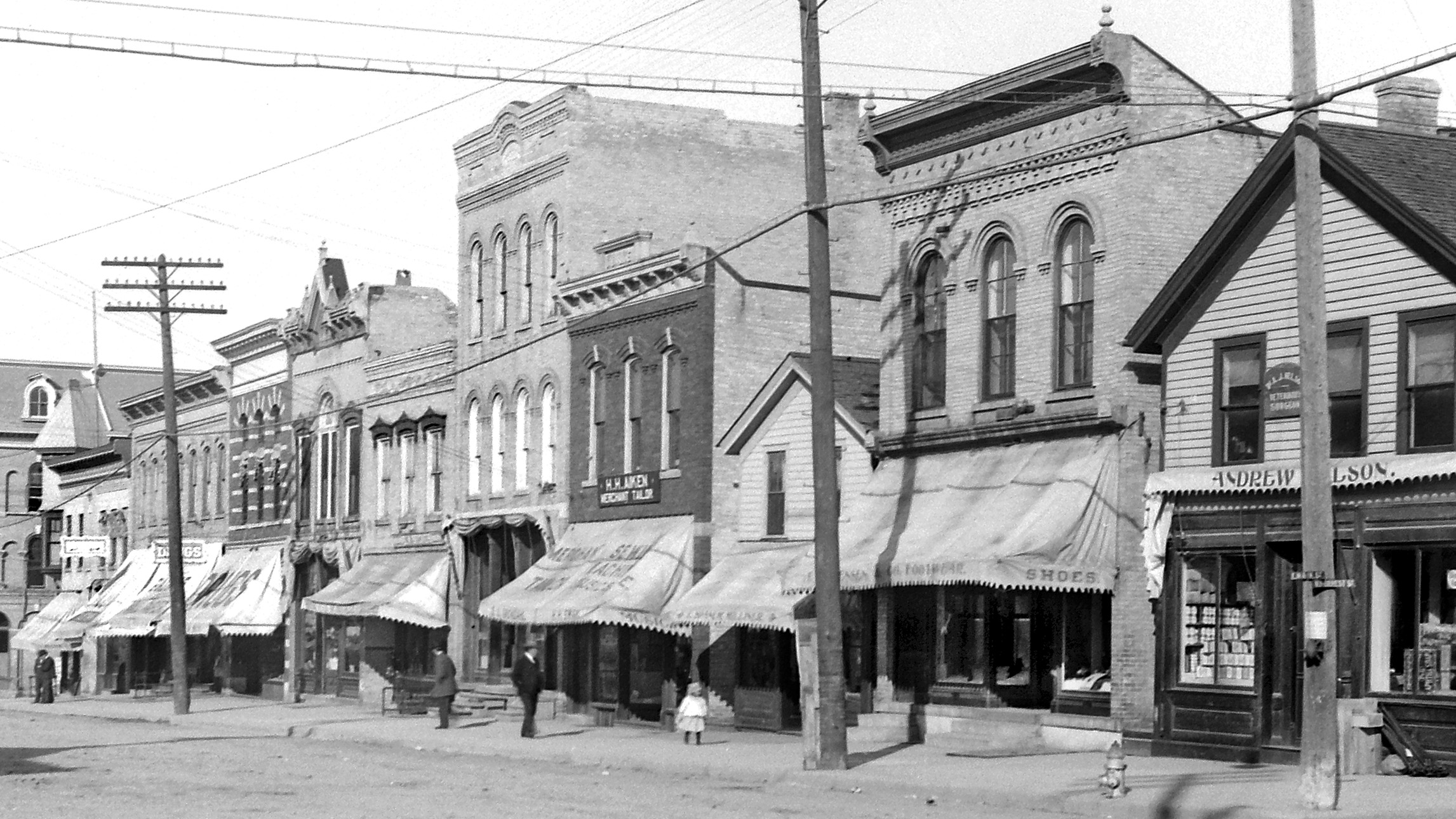 view of Main Street in Stoughton WI looking northwest from Forrest street